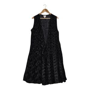 NEW Lularoe Joy Velvet Burnout Cardigan Duster Sz M Black Witchy Whimsigoth